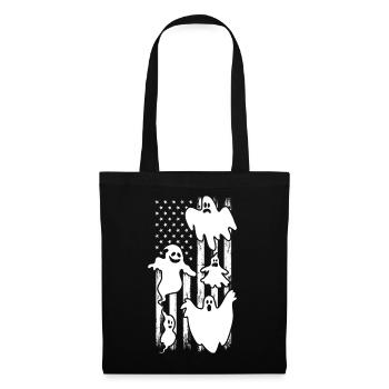 Ghost Halloween US Flag Halloween Ghost - Stoffbeutel - Schwarz - Vorne