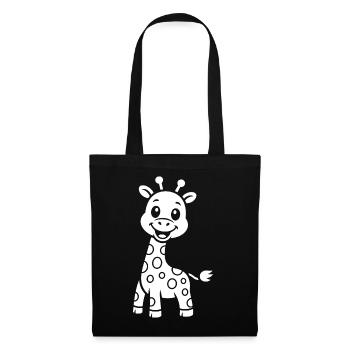 Giraffe Silhouette Kids Safari Motif - Tote Bag - black - Front