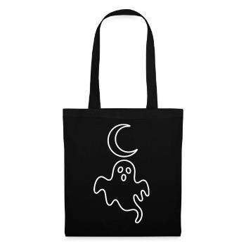 Moonlit Night Ghost Cartoon - Tote Bag - black - Front