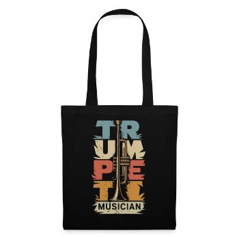 Musique Trompettiste Trompettiste Musicien Vintage - Sac en tissu - noir - Devant