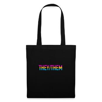 They Them Pronomen Pan Pride Month LGBTQ Pansexual - Stoffbeutel - Schwarz - Vorne