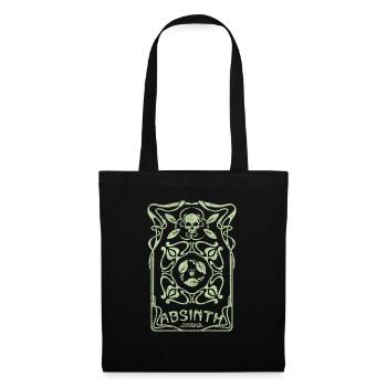 Absinth T Shirt La Fée Verte Art Nouveau Shabby - Stoffbeutel - Schwarz - Vorne