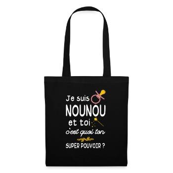 je suis nounou / humour nourrice - Sac en tissu - noir - Devant