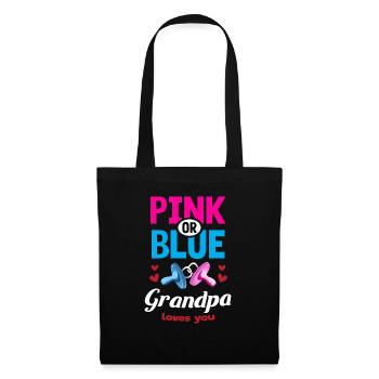 Grand-père rose ou bleu vous aime Gender Reveal Party - Sac en tissu - noir - Devant