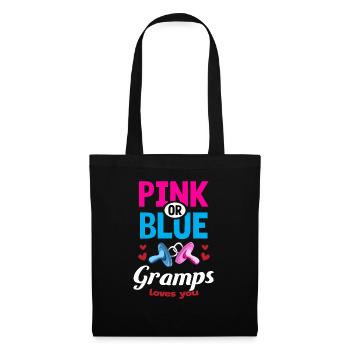 Pink or Blue Gramps Loves You Gender Reveal Party - Tote Bag - black - Front