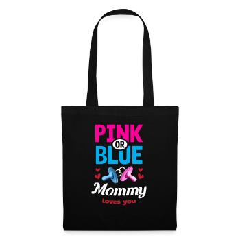 Maman rose ou bleue vous aime Gender Reveal Party - Sac en tissu - noir - Devant