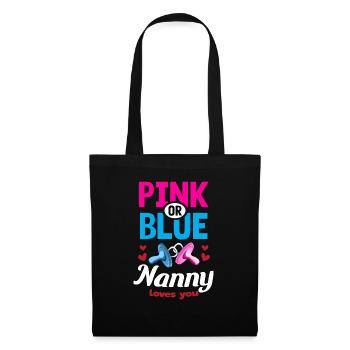Nounou rose ou bleue vous aime Genre Reveal Party - Sac en tissu - noir - Devant
