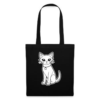 Chat chaton chaton dame - Sac en tissu - noir - Devant