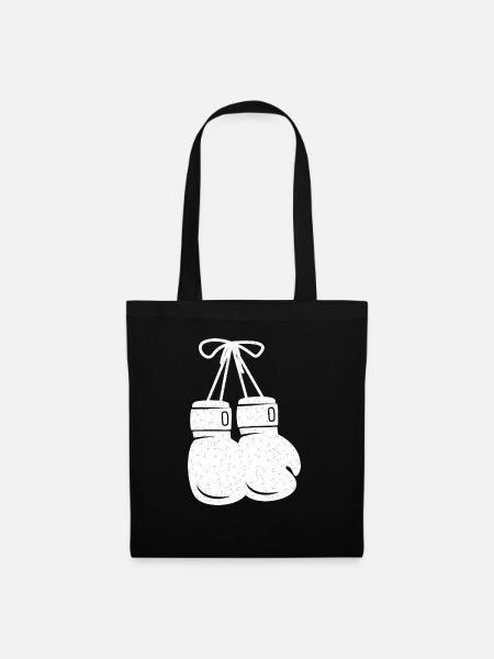Boxhandschuhe weiß - Stoffbeutel - Schwarz