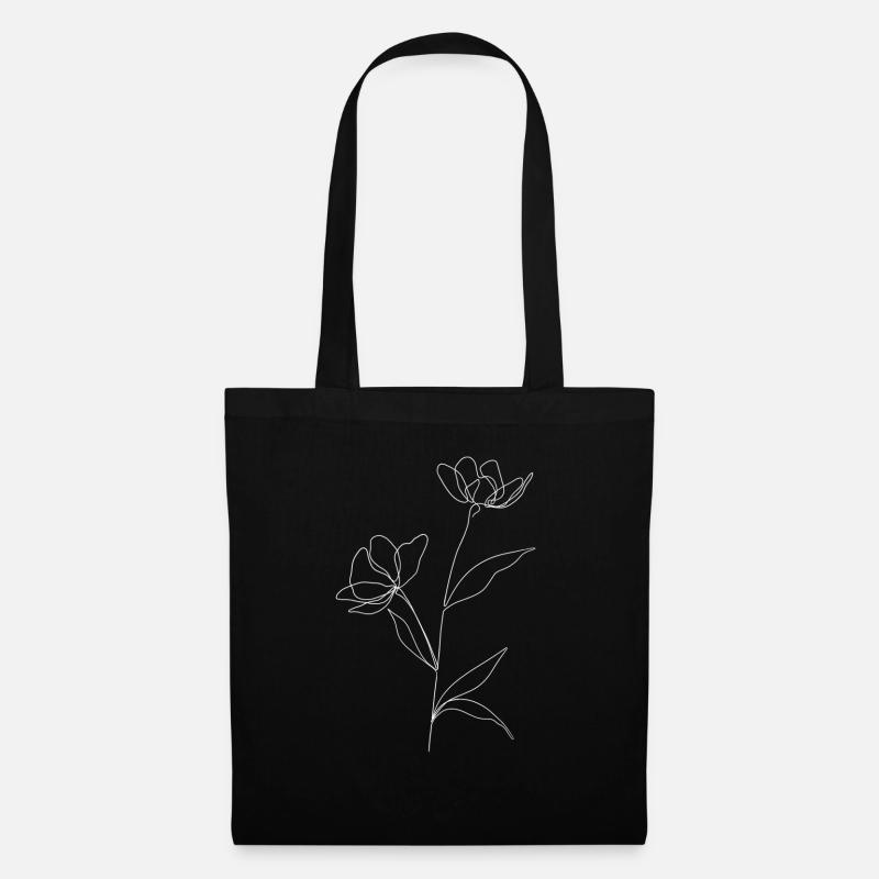 Blume by Isa.unprofessional - Stoffbeutel - Schwarz