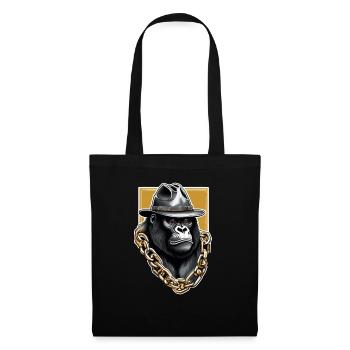 Gorilla with Gold Chain - Tote Bag - black - Front