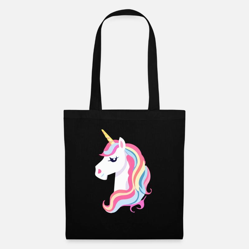 Regenbogen Einhorn Unicorn Rainbow Pferd LGBTQ 3 - Stoffbeutel - Schwarz