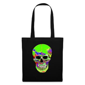 colorful Scull - Stoffbeutel - Schwarz - Vorne