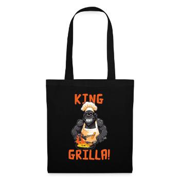King Grilla - Funny Gorilla BBQ design - Sac en tissu - noir - Devant