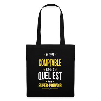 Je suis comptable - Super-pouvoir - Sac en tissu - noir - Devant