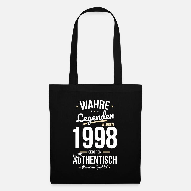 25. Geburtstag - Legenden wurden 1998 - Stoffbeutel - Schwarz