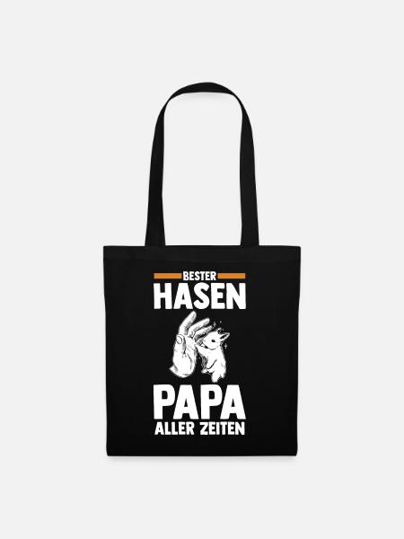 Nagetier Kaninchen Vater Papa Hase - Stoffbeutel - Schwarz