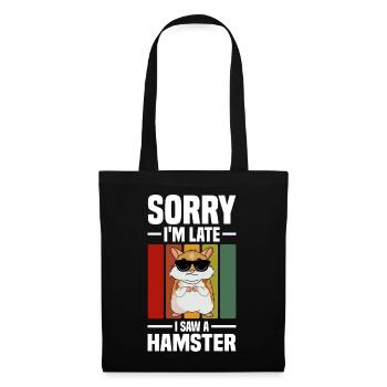 Hamster Liebhaber | Hamster Nagetiere Geschenkidee - Stoffbeutel - Schwarz - Vorne