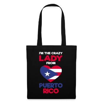 Puerto Rico | Puerto Ricaner Flagge Geschenkideen - Stoffbeutel - Schwarz - Vorne