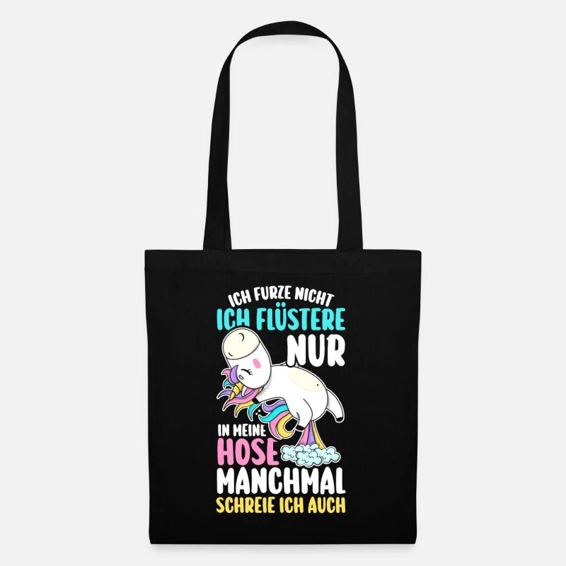 Ich Furze Nicht Einhorn - Stoffbeutel - Schwarz