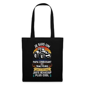 Father's Day T-shirt - Dad Tractor Driver - Tote Bag - black - Front