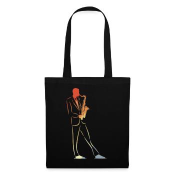 Vintage Saxophonist - Stoffbeutel - Schwarz - Vorne