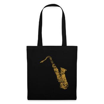 Saxophone Saxophone golden distressed - Tote Bag - black - Front