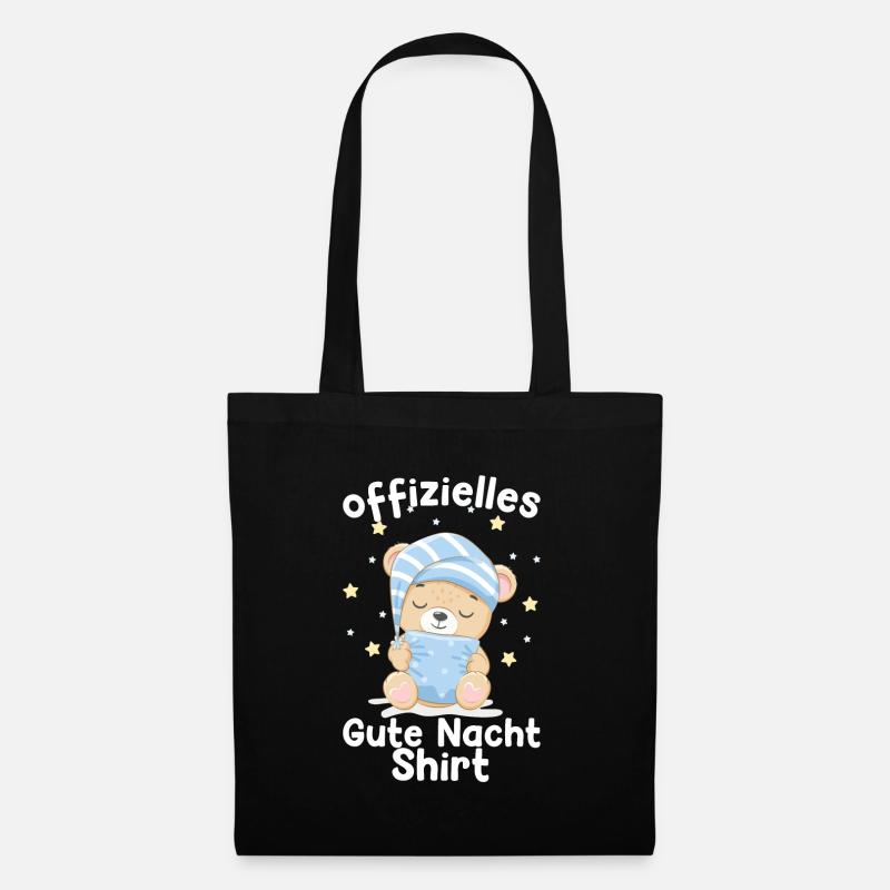 Gute Nacht Bär Schlaf Geschenk - Stoffbeutel - Schwarz