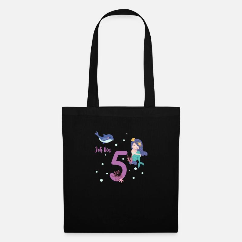 fünfter Geburtstag 5 Jahre alt Geburtstagsshirt - Stoffbeutel - Schwarz