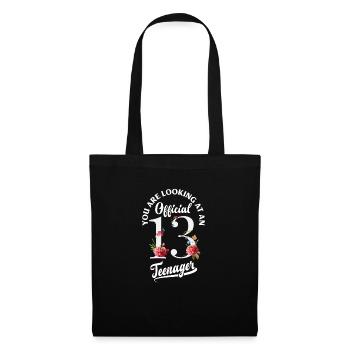 13ème anniversaire fille 13 ans ado cadeau - Sac en tissu - noir - Devant
