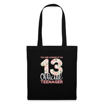 13ème anniversaire fille 13 ans ado cadeau - Sac en tissu - noir - Devant