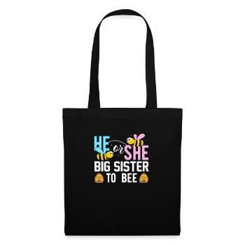 Rose Or Blue Gender Reveal Baby Party Soeur - Sac en tissu - noir - Devant