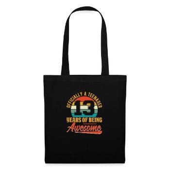 13ème anniversaire filles garçons 13 ans adolescent - Sac en tissu - noir - Devant