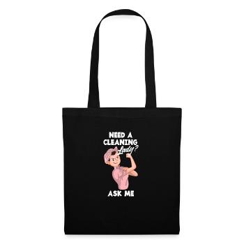 Drôle de femme de ménage Nettoyeur Femme au foyer Nettoyage - Sac en tissu - noir - Devant