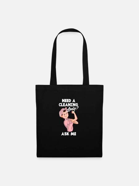Lustiges Putzfrau Reinigungskraft Hausfrau Putzen - Stoffbeutel - Schwarz