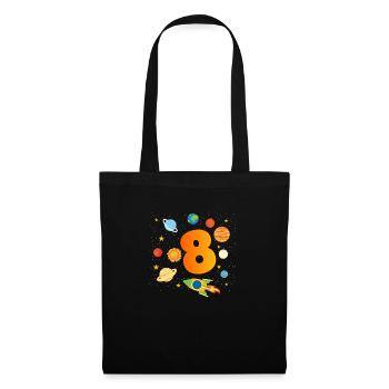 8th Birthday Boys 8 Years Planet Birthday - Tote Bag - black - Front