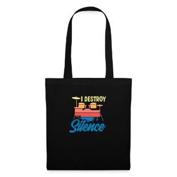 Cadeau de batteur de batterie - Sac en tissu - noir - Devant