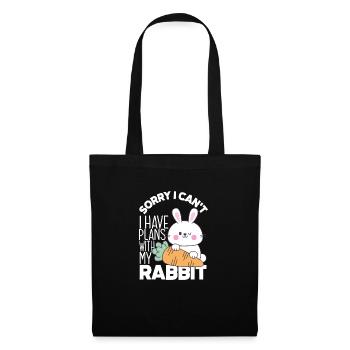 Hase Kaninchen Haustier Hasen Mama Geschenk - Stoffbeutel - Schwarz - Vorne