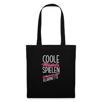 Lustiges Klarinette Klarinettist Geschenk - Stoffbeutel - Schwarz - Vorne
