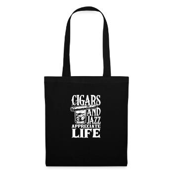 Cigar and Jazz Cigar Smoker Gift - Tote Bag - black - Front