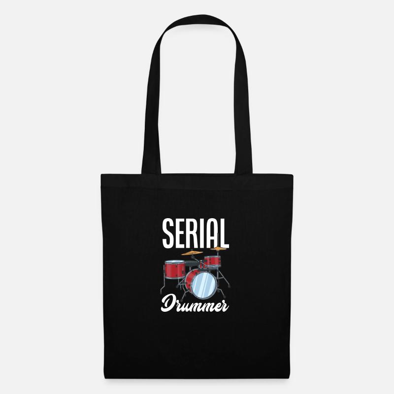 Schlagzeug Schlagzeuger Geschenk - Stoffbeutel - Schwarz
