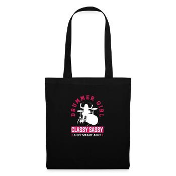 Girl Drums Drummer Gift - Sac en tissu - noir - Devant