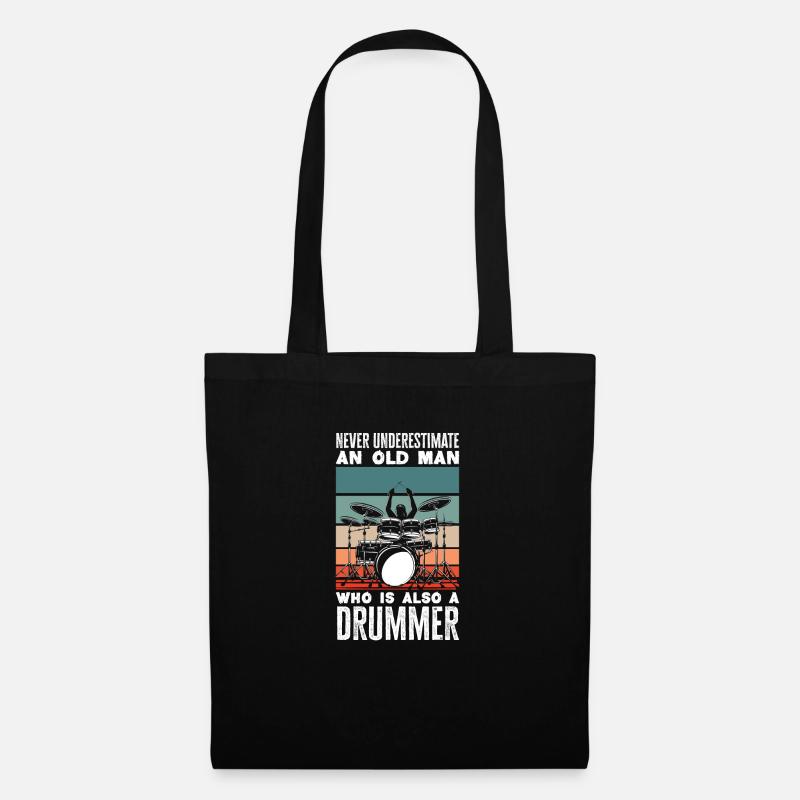 Schlagzeug Schlagzeuger Geschenk - Stoffbeutel - Schwarz