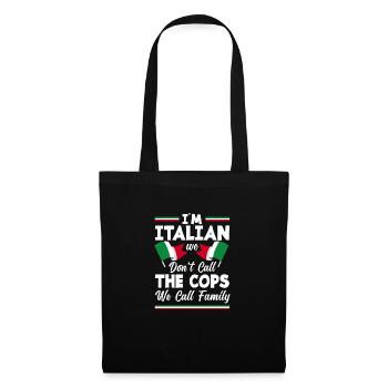 Lustiges Italien Geschenk - Stoffbeutel - Schwarz - Vorne