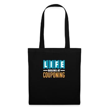 Lustiges Extrem Couponing Coupon Geschenk - Stoffbeutel - Schwarz - Vorne