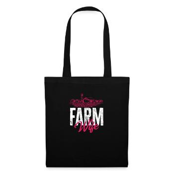 Lustiges Bauer Bauernhof Landwirt Geschenk - Stoffbeutel - Schwarz - Vorne