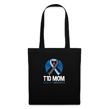 Cadeau pour diabétiques de type 1 pour diabétiques de type 1 - Sac en tissu - noir - Devant