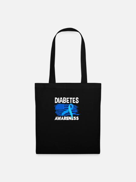 T1D Diabetes Typ 1 Diabetiker Geschenk - Tygväska - svart