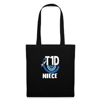 Cadeau pour diabétiques de type 1 pour diabétiques de type 1 - Sac en tissu - noir - Devant