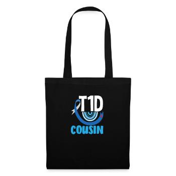 Cadeau pour diabétiques de type 1 pour diabétiques de type 1 - Sac en tissu - noir - Devant